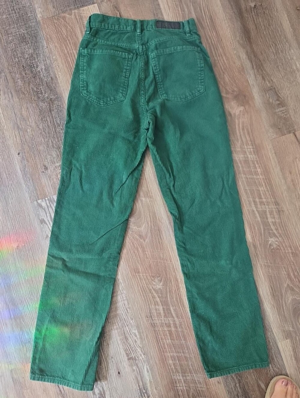 PacSun Green Corduroy Dad Jeans Size 24 High Rise Straight Leg